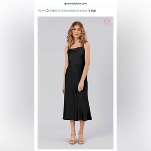Kennedy Blue Kai midi bridesmaid dress in black satin